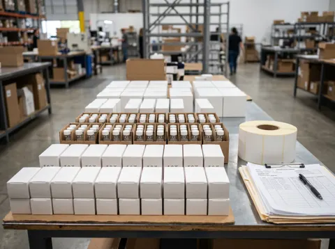 Wholesale supply program card showing private label kit packaging