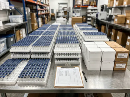 Volume program crates staged for distributor account review